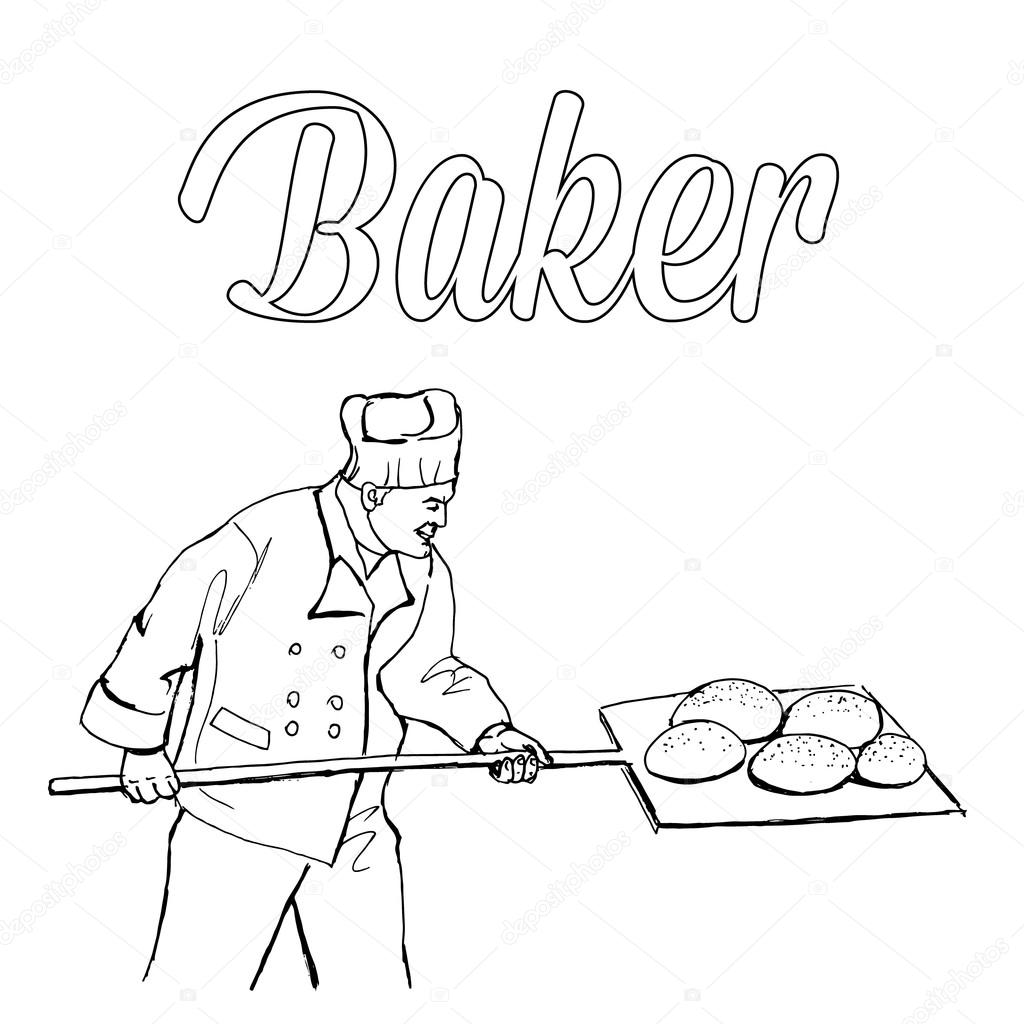 Baker character illustration