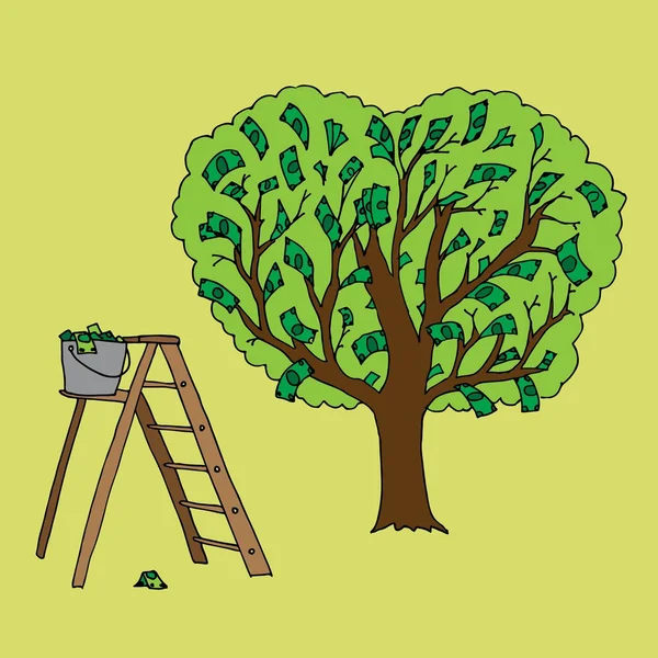 Para ağacı vektör çizim — Stok Vektör