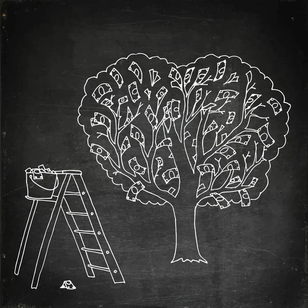 Para ağacı vektör çizim — Stok Vektör