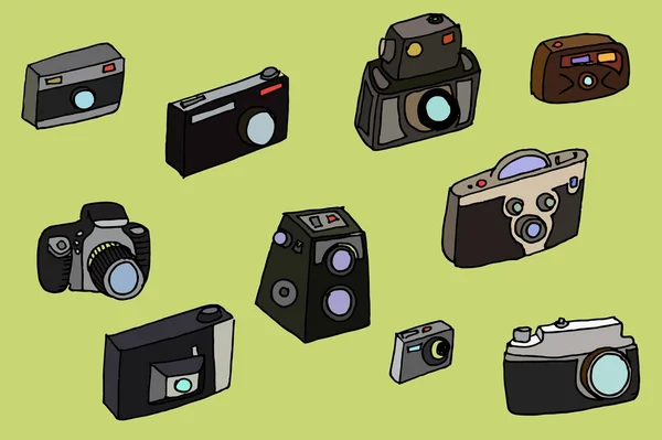 Photo cameras set — Stock Vector