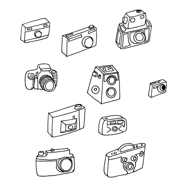 Bir fotoğraf fotoğraf makineleri kümesi — Stok Vektör