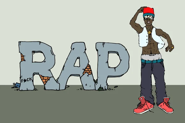 Ilustracja piosenkarz rap — Wektor stockowy