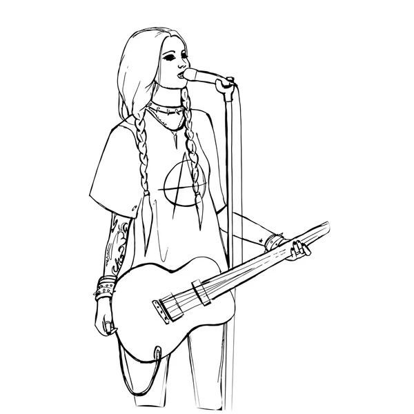 Rock girl cartoon Vector Art Stock Images | Depositphotos Rock girl cartoon Vector Art Stock Images | Depositphotos