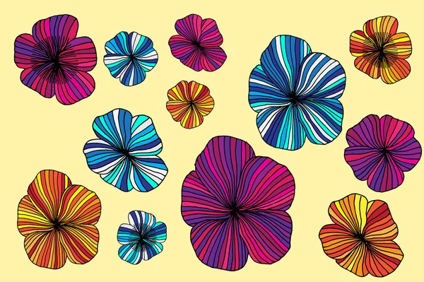 ベクトル化された花のセット — ストックベクタ