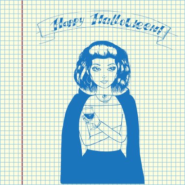 Mutlu Cadılar Bayramı tebrik kartı