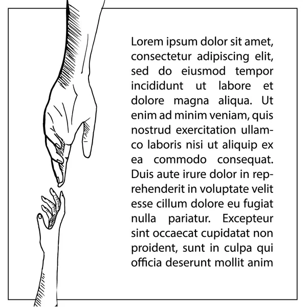 Duas mãos de ajuda — Vetor de Stock
