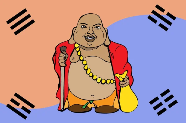 Buddha-Gott-Illustration — Stockvektor