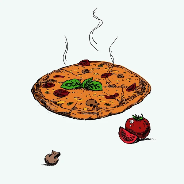Pizza vektor illustration — Stock vektor