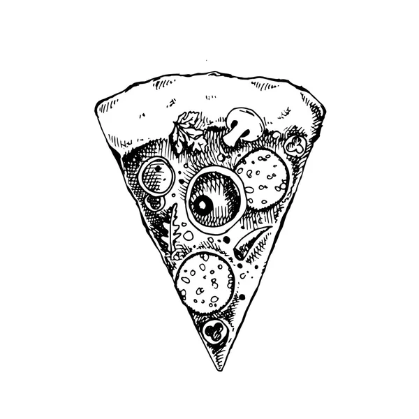 Egy szelet pizza. — Stock Vector