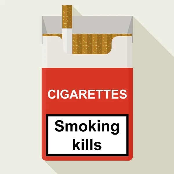 Cigarros embalados. Projeto plano . — Vetor de Stock