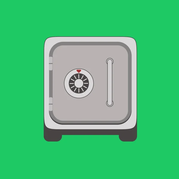 Metal bank safe vector icon in a flat style. — Stock Vector