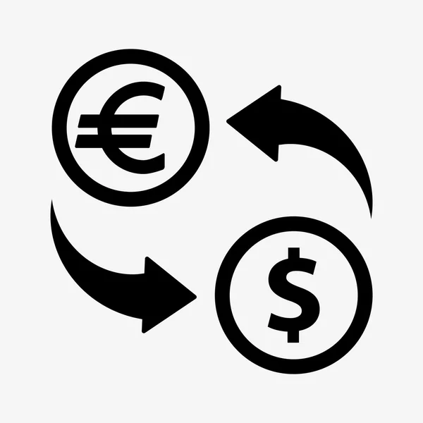 Icono de conversión de dinero. El euro. Estilo de diseño plano — Vector de stock