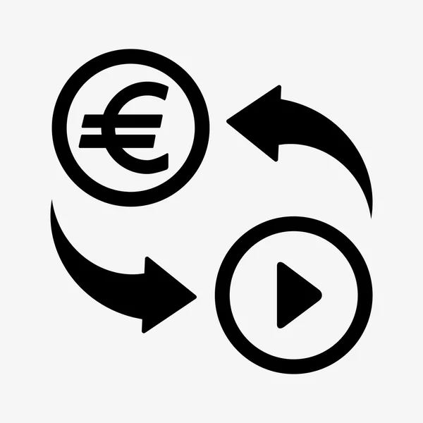 Icono de conversión de dinero. El euro. Estilo de diseño plano — Vector de stock