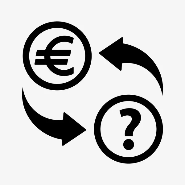 Icono de conversión de dinero. El euro. Estilo de diseño plano — Vector de stock