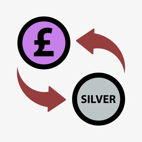 돈 변환 아이콘입니다. 파운드입니다. 평면 디자인 스타일 — 스톡 벡터