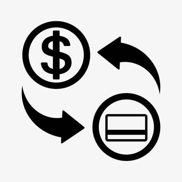 Geld omzetten pictogram. USD. Platte ontwerpstijl — Stockvector