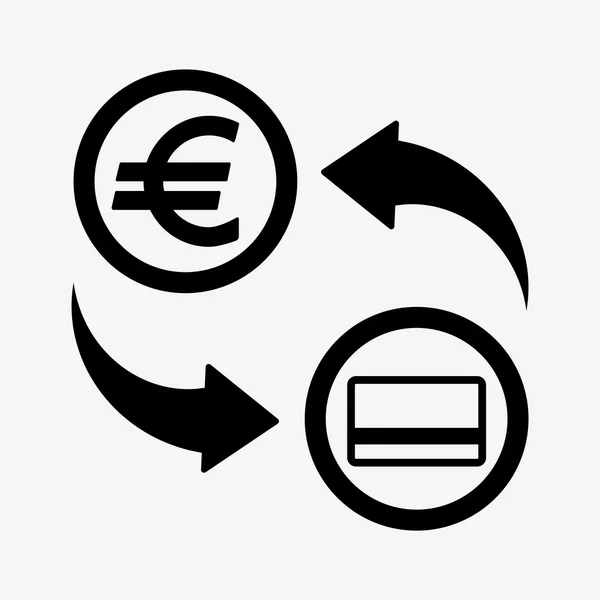 Icono de conversión de dinero. El euro. Estilo de diseño plano — Vector de stock