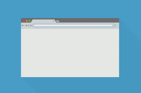 Einfaches Browserfenster auf blauem Hintergrund — Stockvektor
