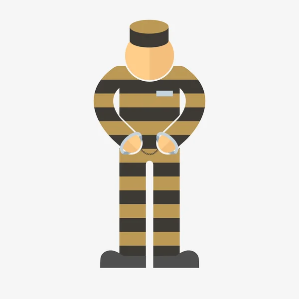 Prisoner with ball on chain icon — Stock Vector