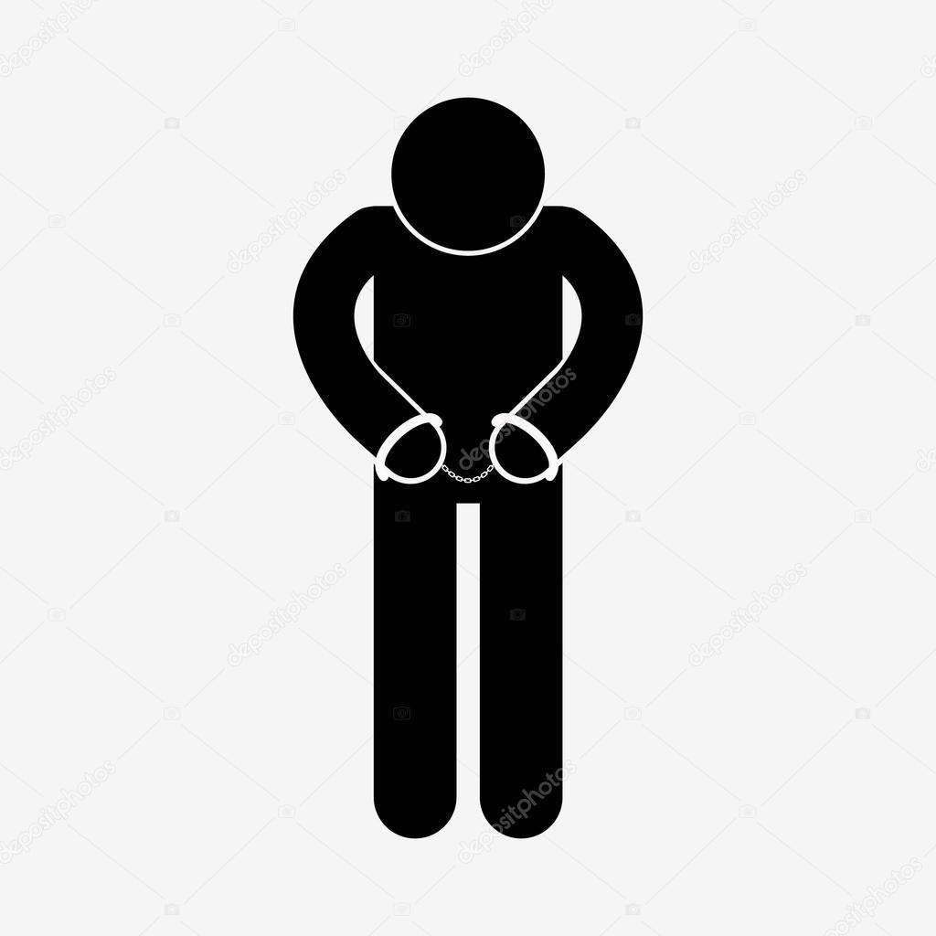 Prisoner with ball on chain icon