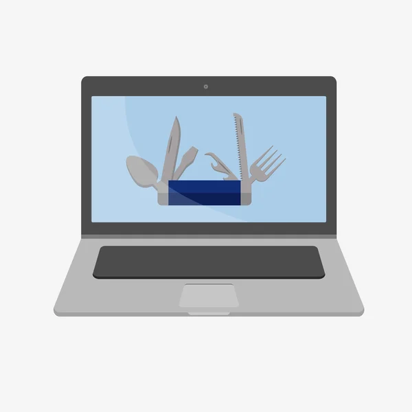 Ícone de ilustração de laptop — Vetor de Stock