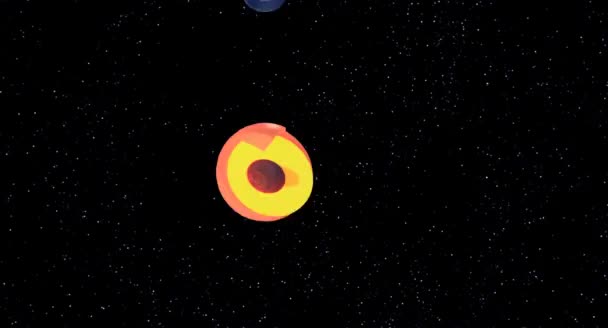 Галактичний Персик Пронизує Небо Коли Падає Вода — стокове відео
