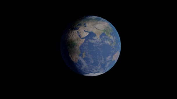 Континенты American Euro Asian African North South Pole View Earth — стоковое видео