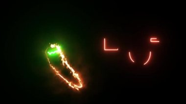 Meksika 'da neon renkli turuncu bir siluette 