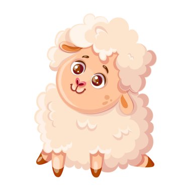 Çocuklar için şirin vektör çizgi film karakteri, çocuk tasarımı, çıkartmaları, eğitim materyalleri için mükemmel ve aynı zamanda doğal, organik tarım ürünleri için dostane bir örnekleme olarak uygun..