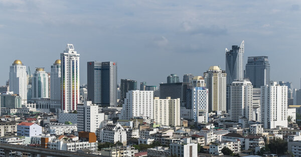 The Modern building Downtown business district of Bangkok.