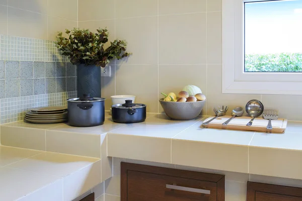 Modern pantry with utensil in kitchen — Stock Photo, Image