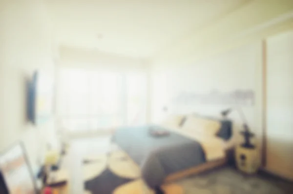 Дефокусове розмиття абстрактний фон сучасного інтер'єру спальні — стокове фото