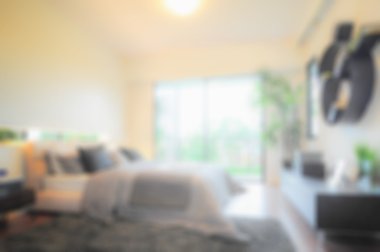 modern yatak odası iç arka plan bulanıklık bulanıklık