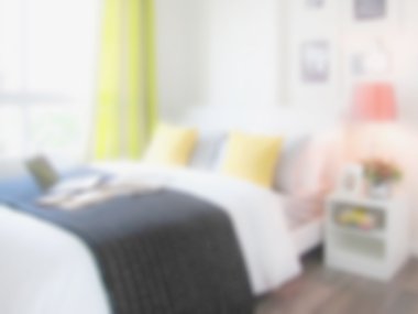 Odak arka plan yatak odasında canlı tarzı dekorasyon