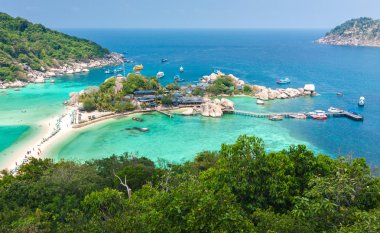 Tayland Koh Nangyuan yüksek açılı görünüş
