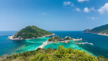 Tayland Koh Nangyuan yüksek açılı görünüş