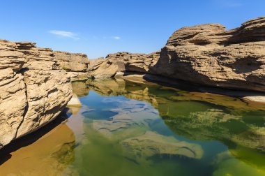 Samphanbok Büyük Kanyon, Amazing Rock Mekong Nehri, Ubonratchathani Tayland içinde