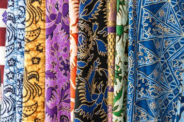 Renkli sarongs (Balili kumaş), Bali, Endonezya