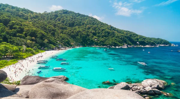 stock image Tourist boats in a bay on Similan islands, Thailand