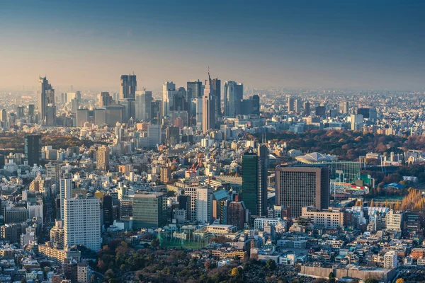 Skyline van Tokyo Cityscape bij zonsondergang, Japan — Stockfoto