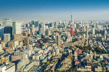 Tokyo Kulesi, Japonya ile Tokyo Cityscape manzarası