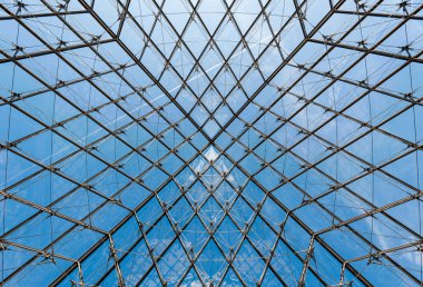 Geometric Shapes in the Ceiling of the Glass Pyramid at the Louvre Museum