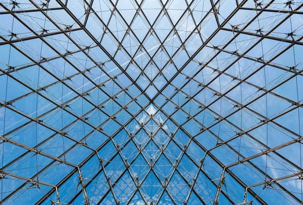 Geometric Shapes in the Ceiling of the Glass Pyramid at the Louvre Museum — Stock Photo, Image