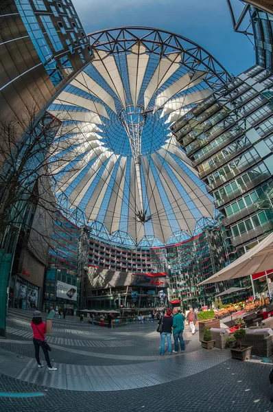 Sony Center with clear blue sky in berlin. — Stock Photo, Image