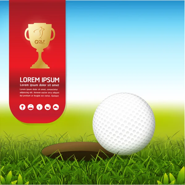 Golf vetor conceito mundo torneio de golfe — Vetor de Stock