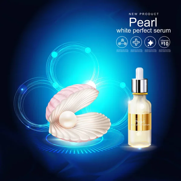 Pearl Serum and Collagen Vitamin for Skin Care Products. Concept