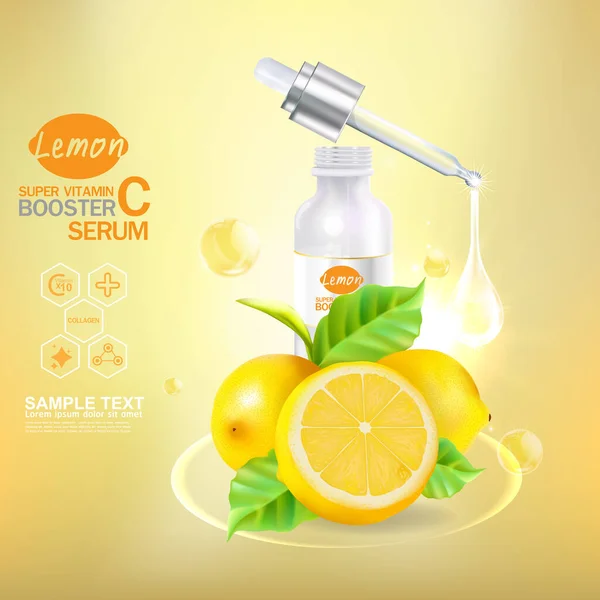 Colágeno Limão Vitamina Para Conceito Pele — Fotografia de Stock