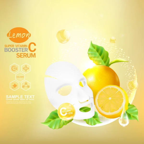 Collagen Lemon and Vitamin for Skin Concept