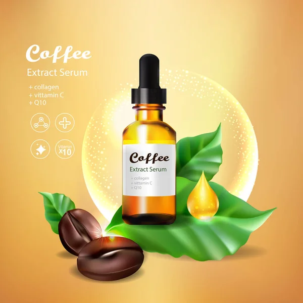 Collagen Kaffeeserum Und Vitamin Für Die Haut Stockfoto