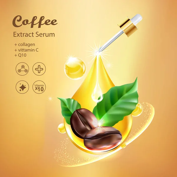 Kollagén Kávé Szérum Vitamin Bőr Koncepció Stock Kép